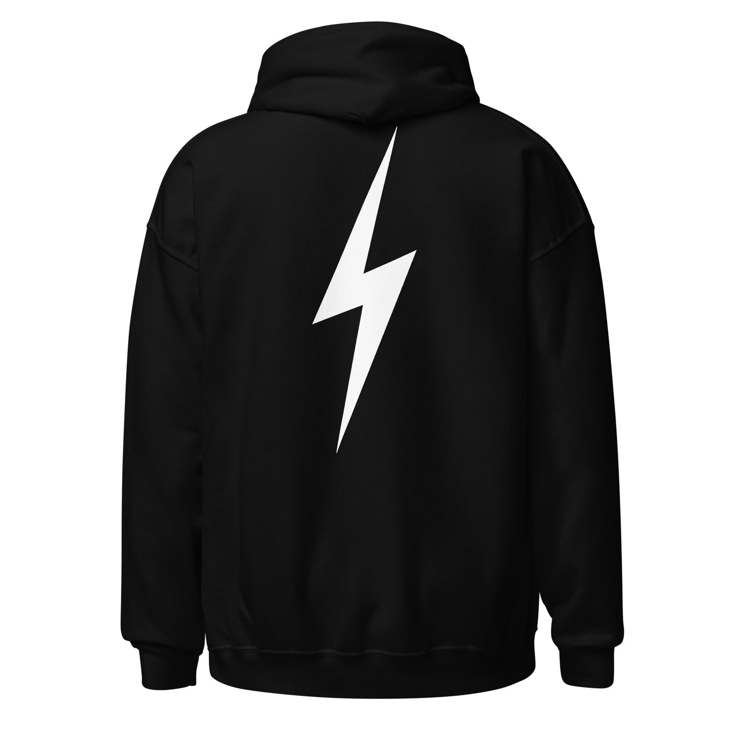 Lightning Bolt Unisex Hoodie Black/White - Back
