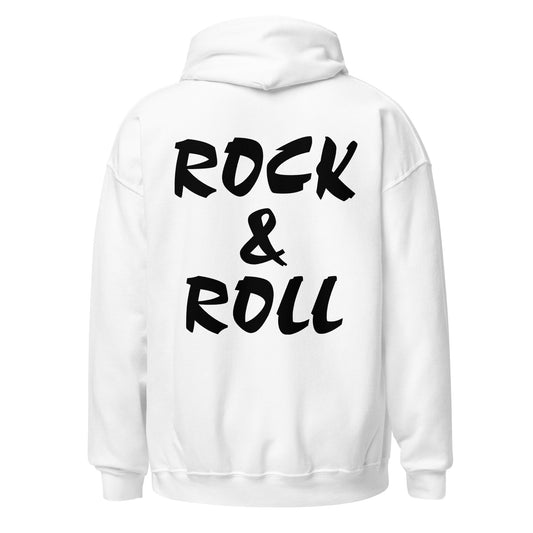 Rock & Roll Unisex Hoodie 1 White - Back