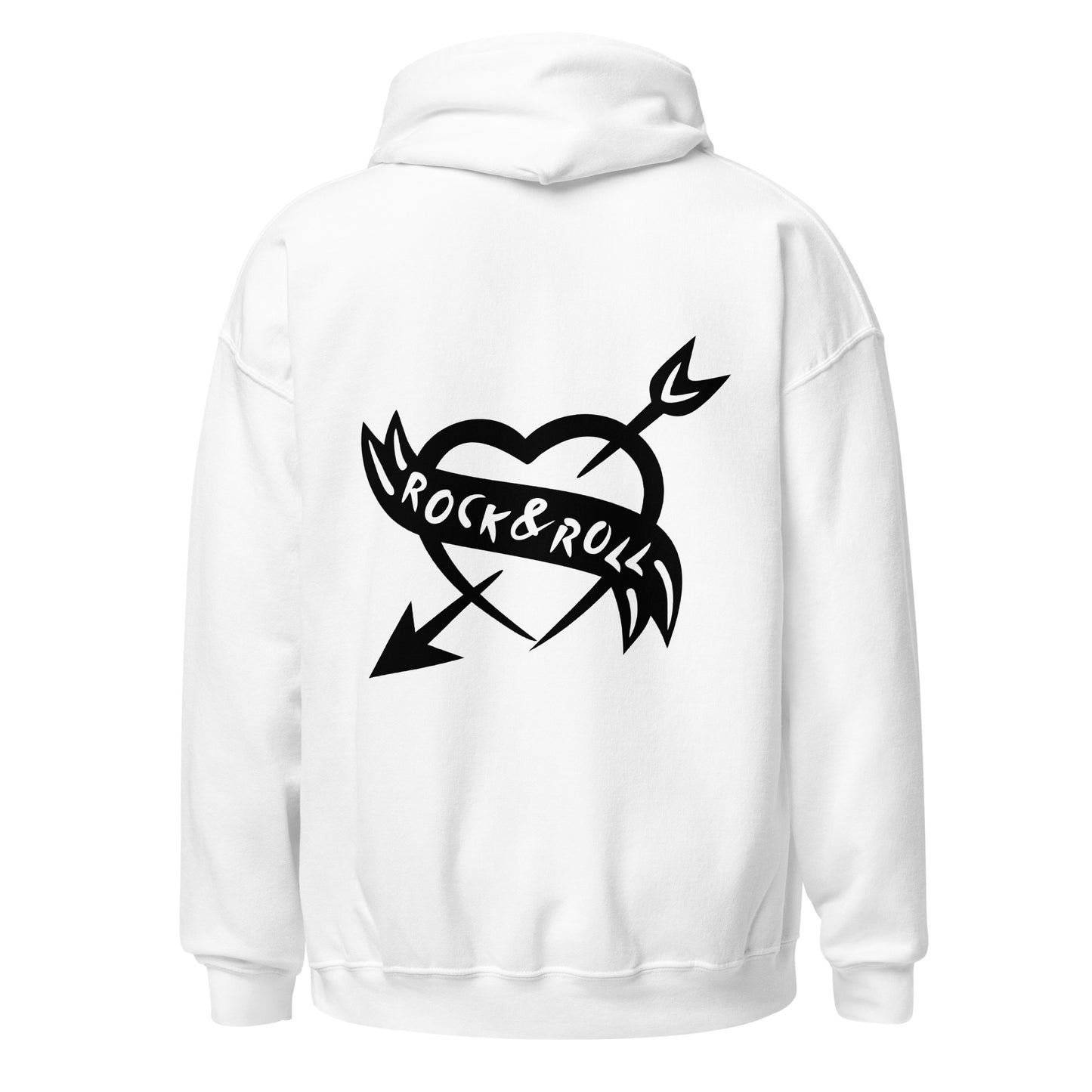 Rock & Roll Unisex Hoodie 2 White - Back